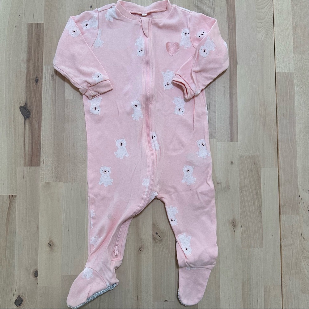 Organic Cotton Polar Bear Themed Footie Sleeper - 9-12M